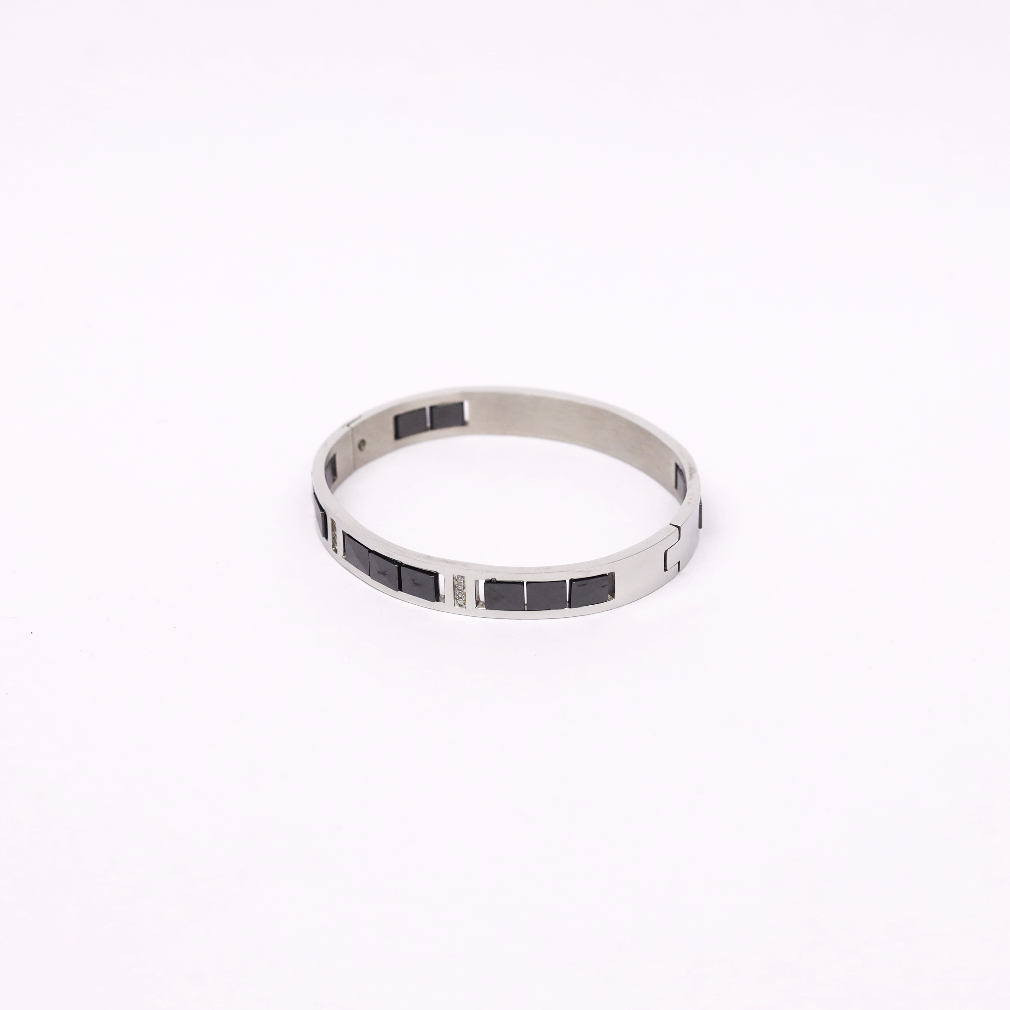 Silver & Black Inlay Bracelet