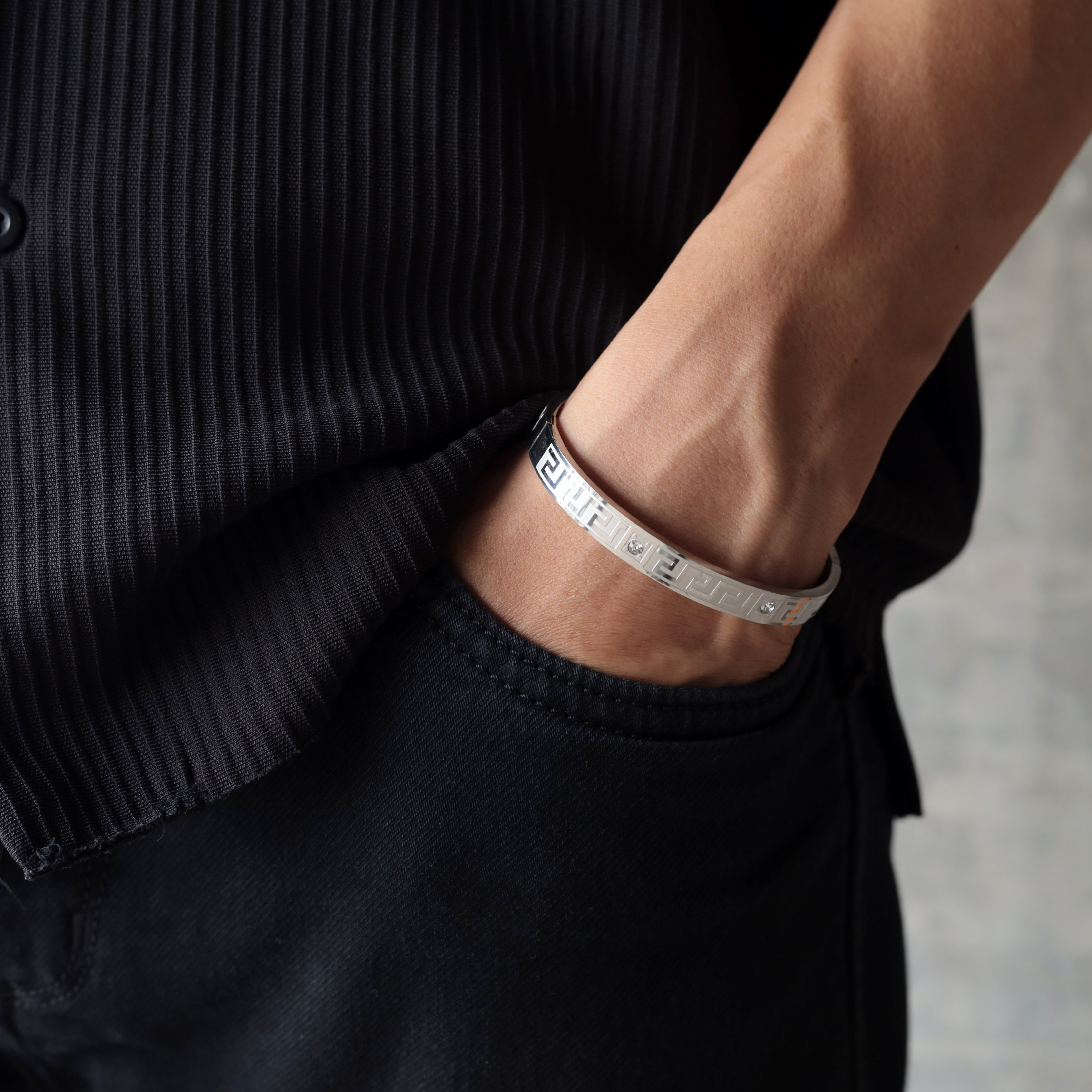Men’s Greek Key Cuff Bracelet