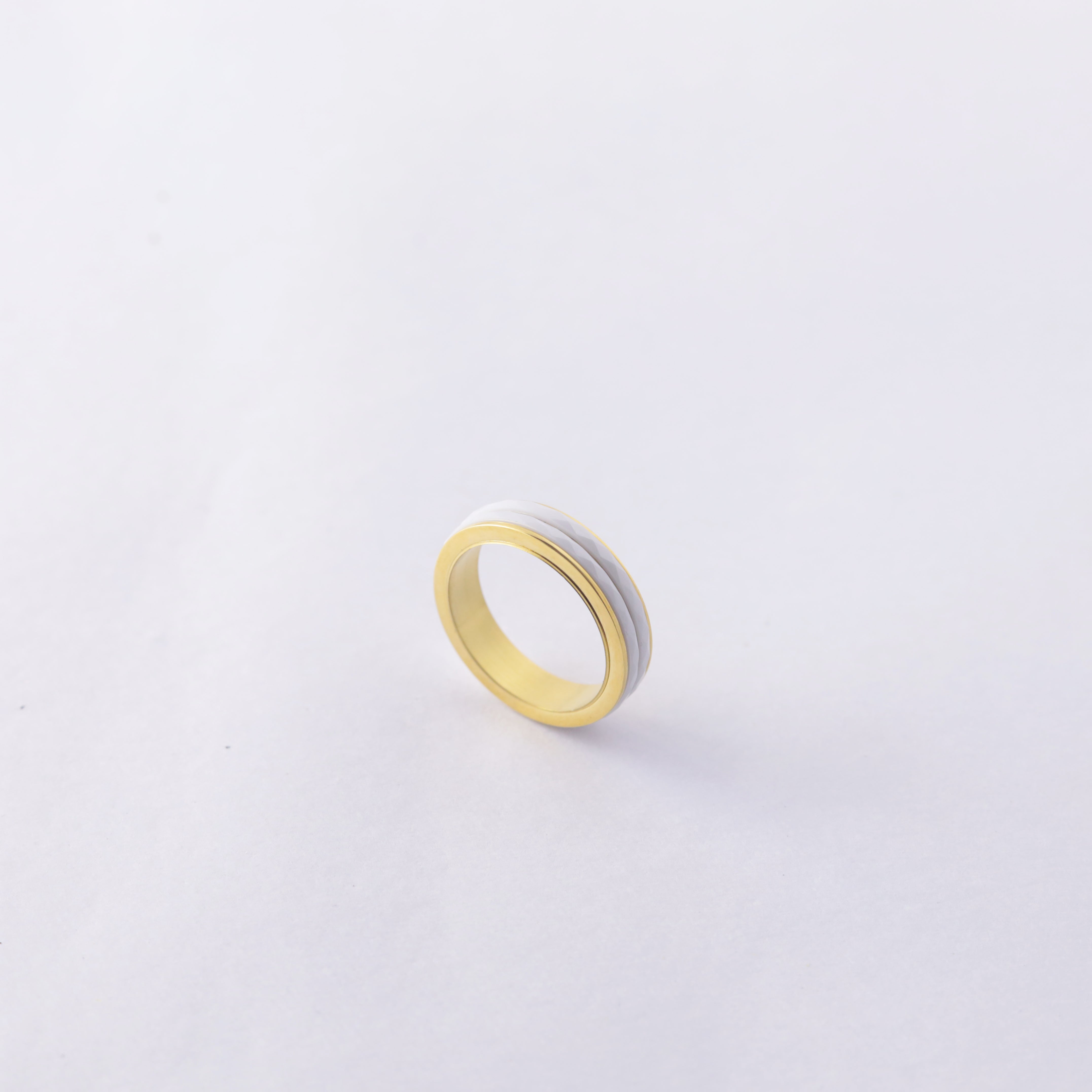 Gold and Silver Stainless Steel Band Ring