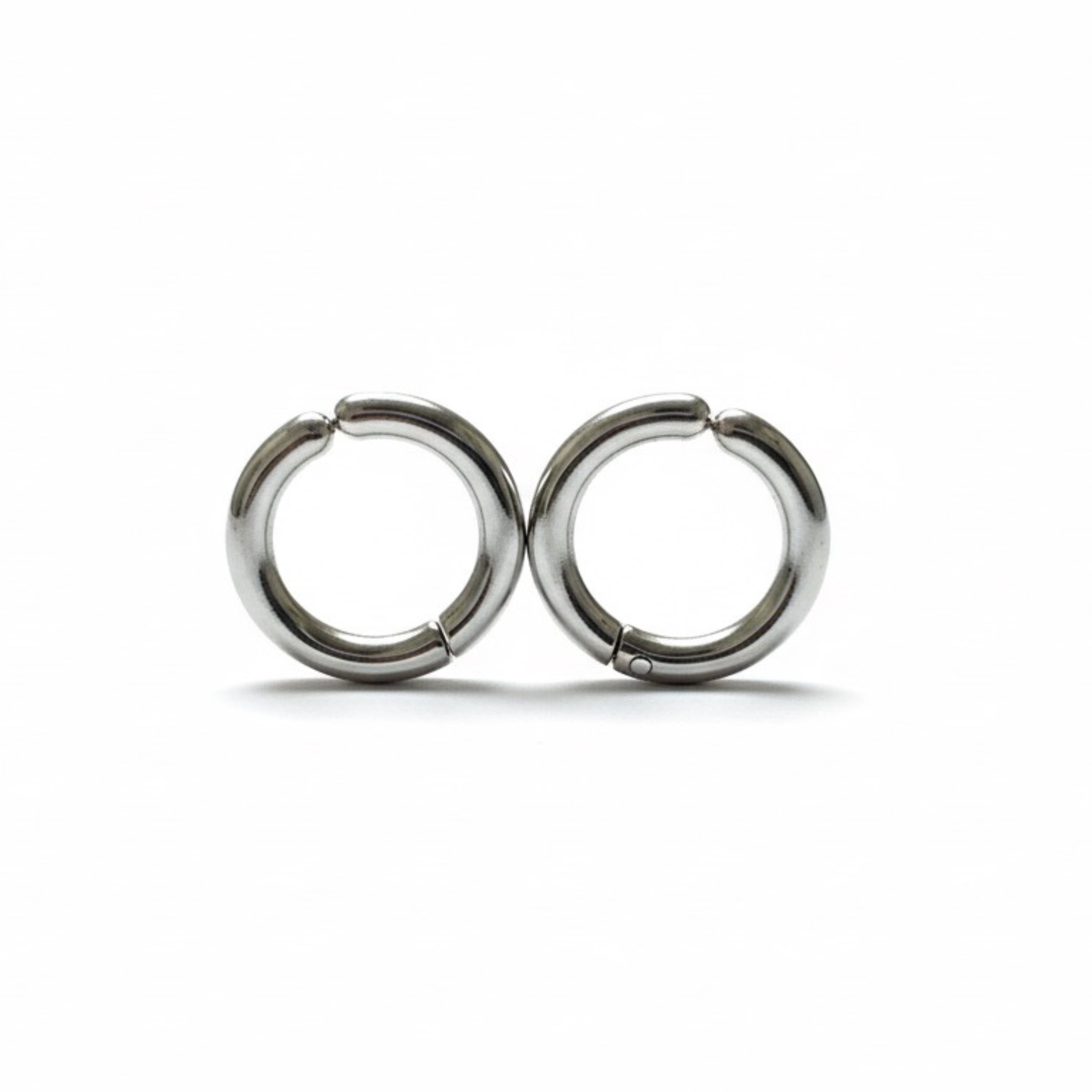 Chunky Hoop Earrings — Silver