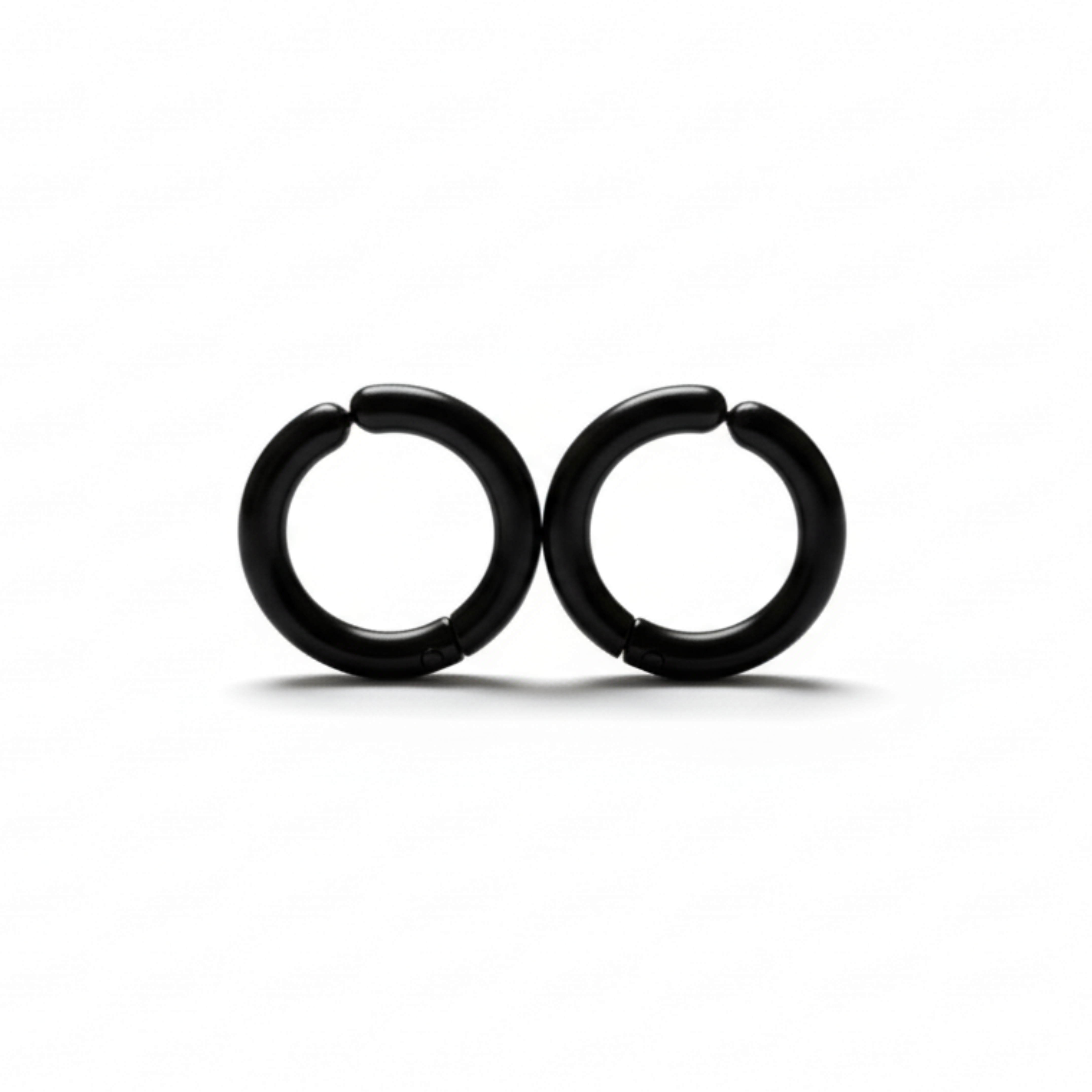 Chunky Hoop Earrings — Black