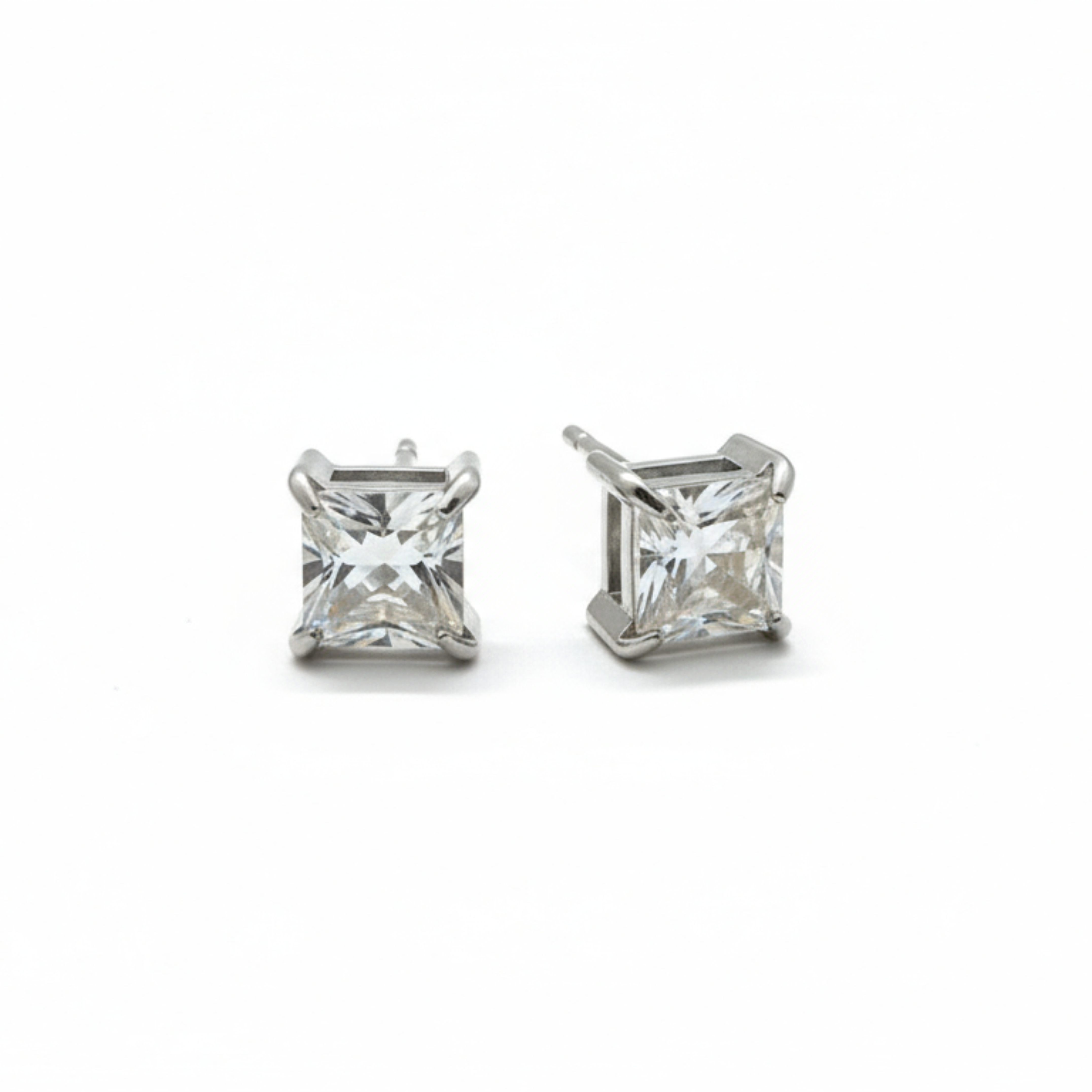 Classic Square Studs - Silver