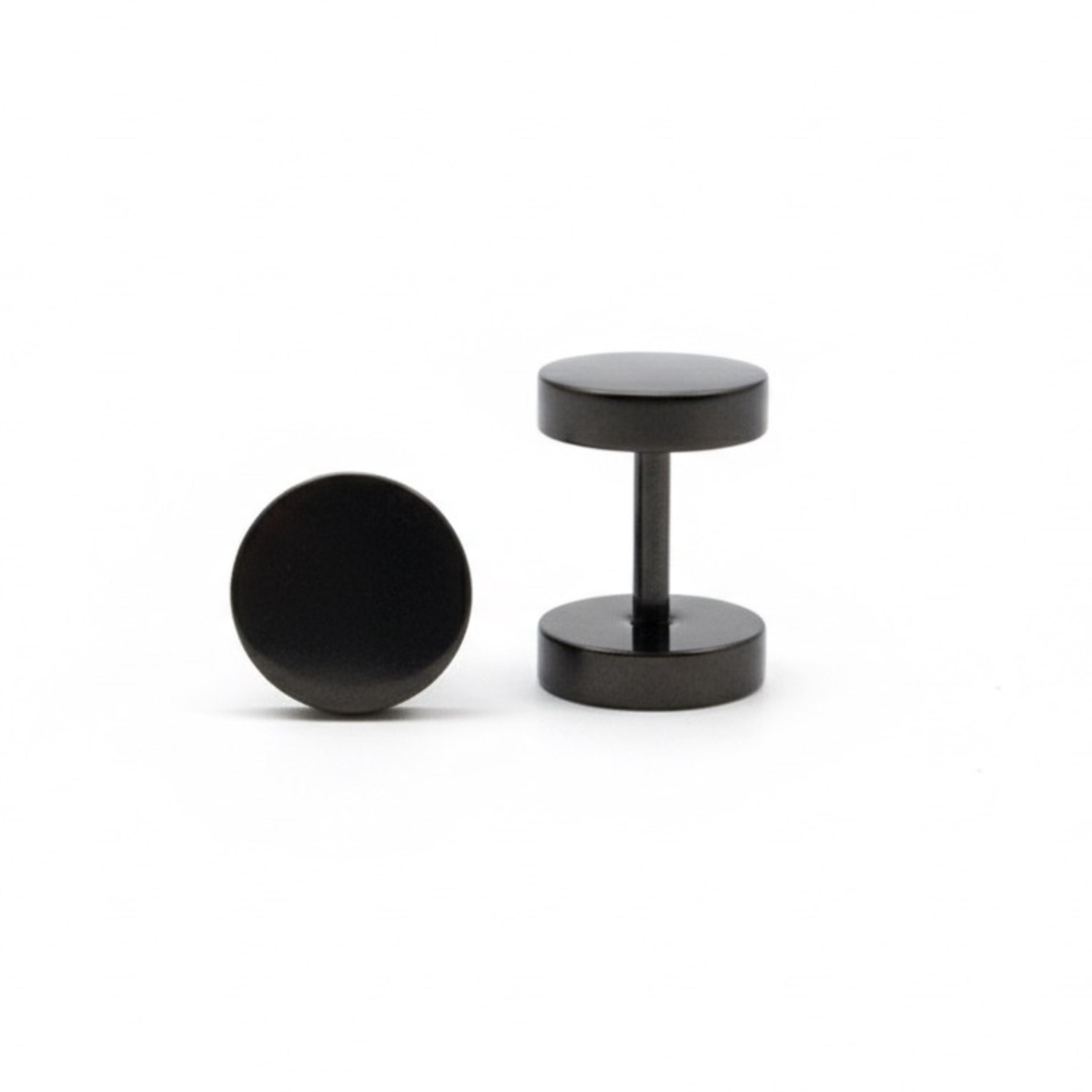 Flat Disc Barbell Studs — Black